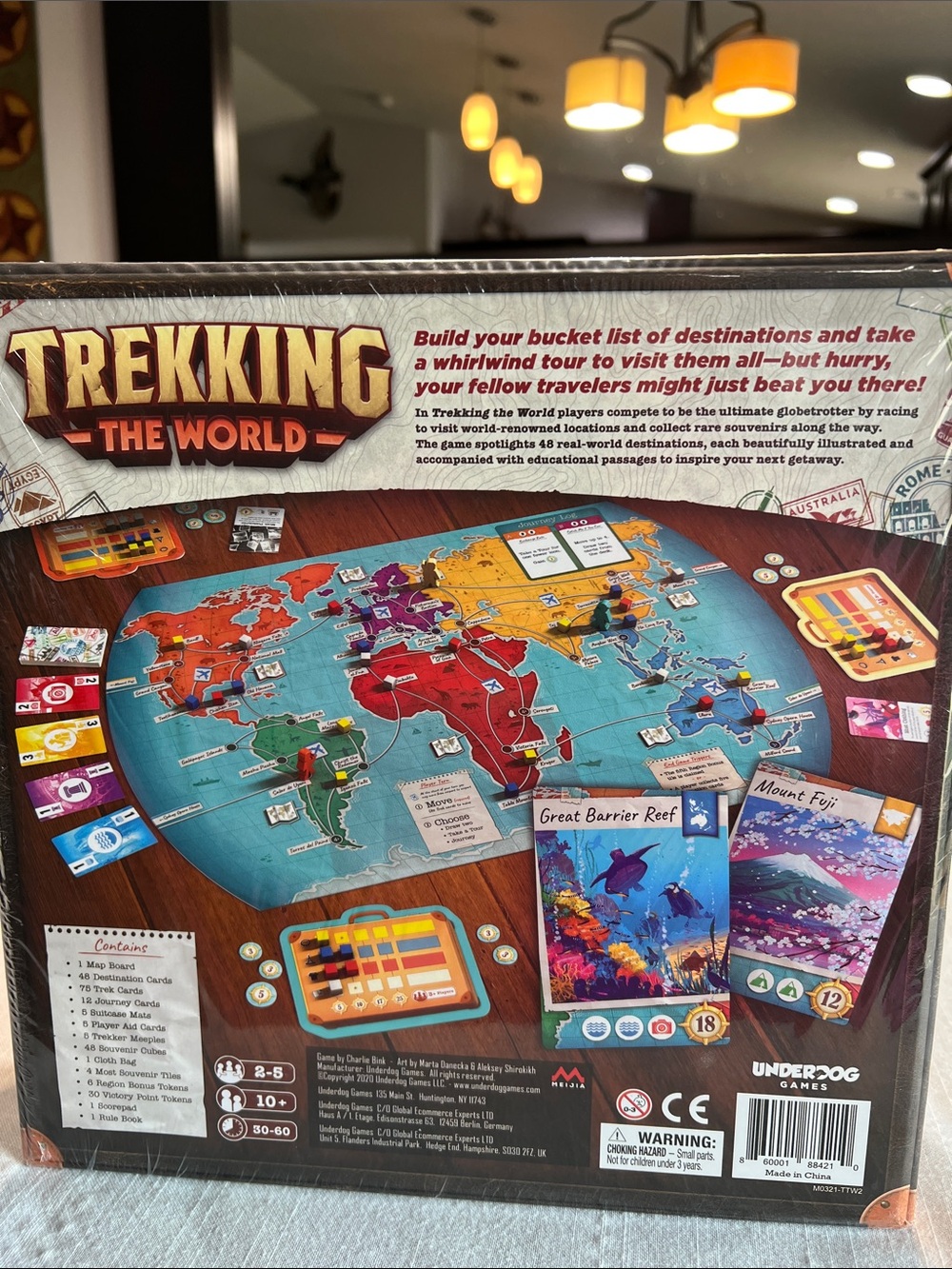 Underdog Games Board Game Box - Trekking The World.